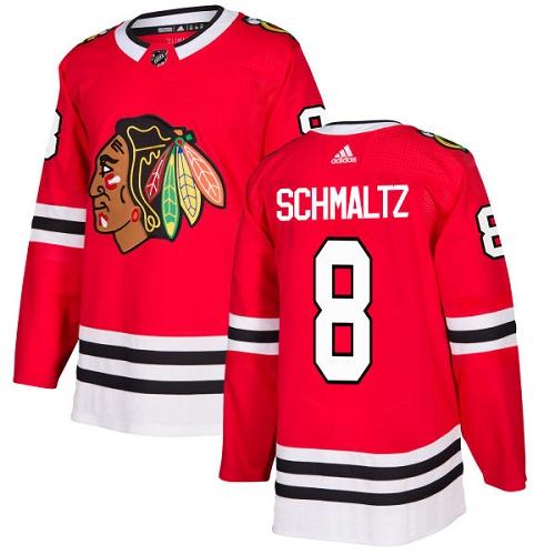 Adidas Men Chicago Blackhawks 8 Nick Schmaltz Red Home Authentic Stitched NHL Jersey